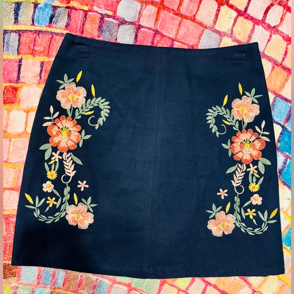 Miami Blue Embellished A-Line Mini Skirt Cocktail